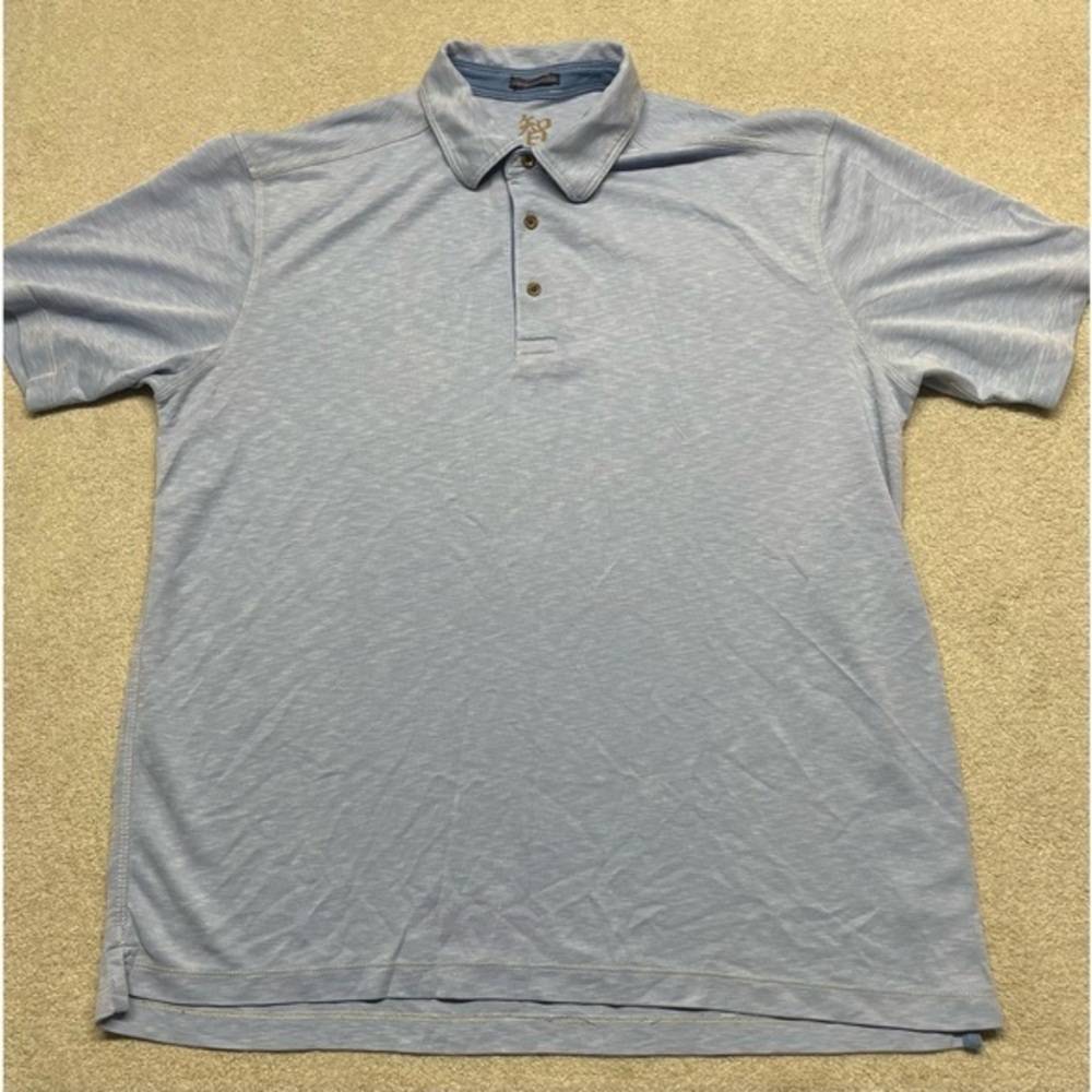 Age Of Wisdom Size XL‎ Men’s Light Blue Modal/Polyester Short Steve Polo Shirt